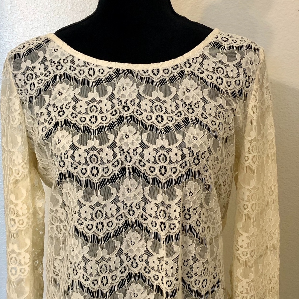 Maurices Lace Long Sleeve Blouse